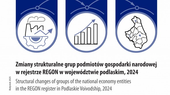 Structural changes of groups of the national economy entities in the REGON register in Podlaskie Voivodship, 2024