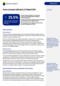 First page of publication Green economy indicators in Poland 2024