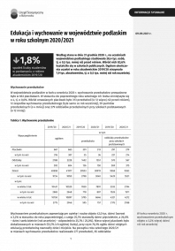 Informacja sygnalna - Edukacja i wychowanie w województwie podlaskim w roku szkolnym 2020/2021