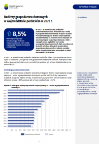 Pierwsza strona opracowania Budżety gospodarstw domowych w województwie podlaskim w 2023 roku