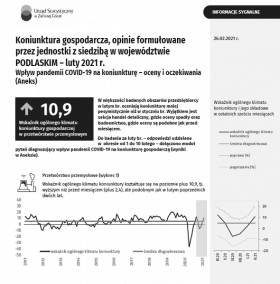 Informacja sygnalna - Koniunktura gospodarcza w województwie podlaskim w lutym 2021 r.
