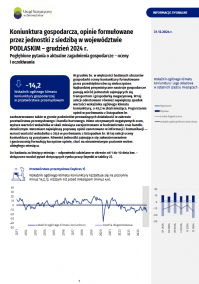 Pierwsza strona opracowania Koniunktura gospodarcza w województwie podlaskim w grudniu 2024 roku