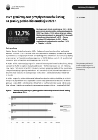 Pierwsza strona informacji sygnalnej Ruch graniczny oraz przepływ towarów i usług na granicy polsko-białoruskiej w 2023