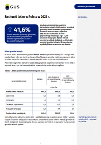 Pierwsza strona opracowania Rachunki leśne w Polsce w 2022 roku