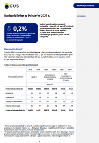 Piersza strona opracowania Rachunki leśne w Polsce w 2023 roku
