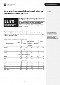 Informacja sygnalna - Aktywność ekonomiczna ludności w województwie podlaskim w III kwartale 2020 r.