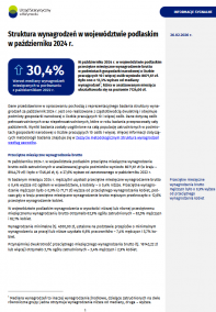 Pierwsza strona opracowania Struktura wynagrodzeń w województwie podlaskim w październiku 2024 roku