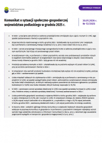 pierwsza strona opracowania Komunikat o sytuacji społeczno-gospodarczej województwa podlaskiego w grudniu 2025 roku