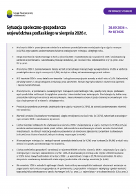 Okładka opracowania Sytuacja społeczno-gospodarcza województwa podlaskiego w sierpniu 2026 roku
