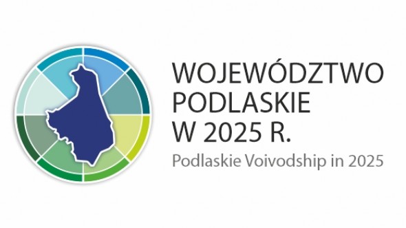 Grafika z napisem Województwo podlaskie w 2024 r.