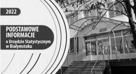 Fragment pierwszej strony folderu pt. Podstawowe informacje o Urzędzie Statystycznym w Białymstoku