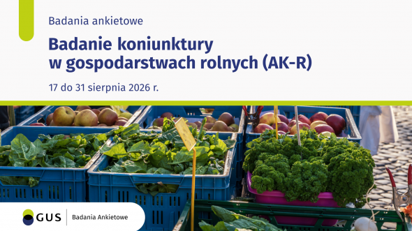 Slajder, który przekierowuje na stronę o badaniu koniunktury w gospodarstwach rolnych (AK-R).