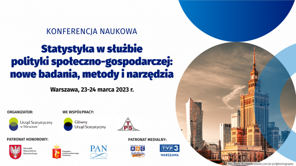 Grafika informująca o konferencji naukowej w Warszawie 23-24 marca 2023 r.